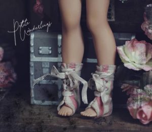 Decadent Roadside Extravaganza Hand made Booties with Ribbon Closure for Blythe Dolls by Petite Wanderlings