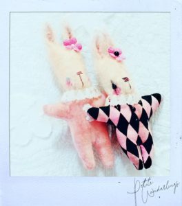 Mini Flying Mimzees Handmade Carnival Bunny Toy for 1:6 Dolls by Petite Wanderlings