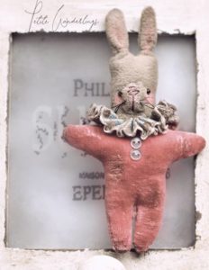 Flying Mimzees Brown & Pink Bunny Handmade Carnival Toy for 1:6 Scale Dolls by Petite Wanderlings