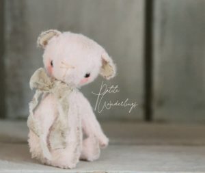 Little Lost Things Mini Mohair Collectable Plush Soft Pink Bear Toy for Blythe and 1/6 Dolls by Petite Wanderlings