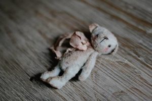 Little Lost Things Mini Mohair Collectable Plush Blue Bear for Blythe and Dolls by Petite Wanderlings
