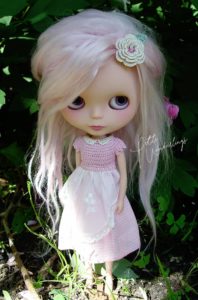 OOAK Custom Blythe Doll Re-rooted with Pink Hair by Petite Wanderlings