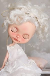 OOAK Custom Carved Blythe Art Doll with Freckles wearing Wild Child Dress Prototype by Petite Wanderlings