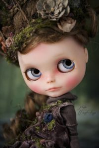 OOAK Brunette Custom Blythe Art Doll Hand Painted Eyes by Petite Wanderlings