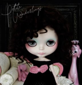 OOAK Custom Blythe Art Doll with Brown Mohair Curls by Petite Wanderlings