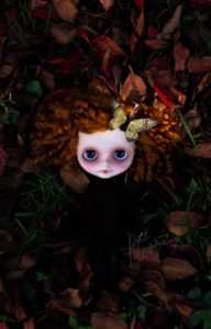 Custom Blythe Art Doll with Curled Ringlets Redhead Re rooted and Air brushed Make up by Petite Wanderlings