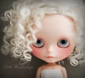 OOAK Custom Blythe Platinum Mohair Curls Art Doll by Petite Wanderlings