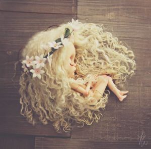OOAK Curly Mohair Custom Blythe Bohemian Art Doll, Willa, by Petite Wanderlings