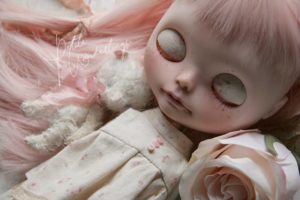 OOAK Custom Blythe Art Doll with Mini Mohair Bear by Petite Wanderlings