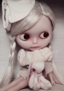 OOAK Custom Blythe Art Doll and Miniature Bunny by Petite Wanderlings