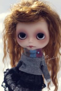 Brown Hair Re-rooted Custom Blythe Art Doll and Airbrush Make up by Petite Wanderlings