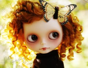 OOAK Airbrush Paint Curly Redhead Custom Blythe Art Doll by Petite Wanderlings