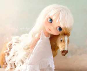 One of a Kind Custom Kenner Vintage Blythe Doll, Summer, in Heirloom Dress Prototype with Pet Horse by Petite Wanderlings