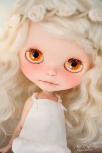 One of a Kind Custom Kenner Vintage Blythe Doll, Gracie Close Up Orange Eyes, by Petite Wanderlings