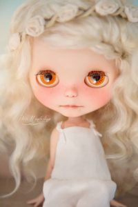 OOAK Custom Kenner Blonde Mohair Blythe Doll, Gracie, Deep Orange Eyes by Petite Wanderlings