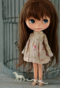 OOAK Custom Kenner Vintage Blythe Doll, Hattie Mae Wearing Shabby Pink Decadence Dress, by Petite Wanderlings