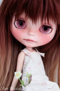 Pink Eyed Custom Kenner Blythe Auburn Blonde Mohair Doll Giselle with Pink Eyes by Petite Wanderlings