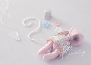 Handmade Mini Artist Plush Bunny WIP for Blythe and Dolls by Petite Wanderlings