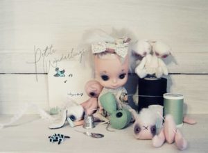 Handmade Mini Artist Plush Bunnies & Bears for Blythe and Dolls by Petite Wanderlings