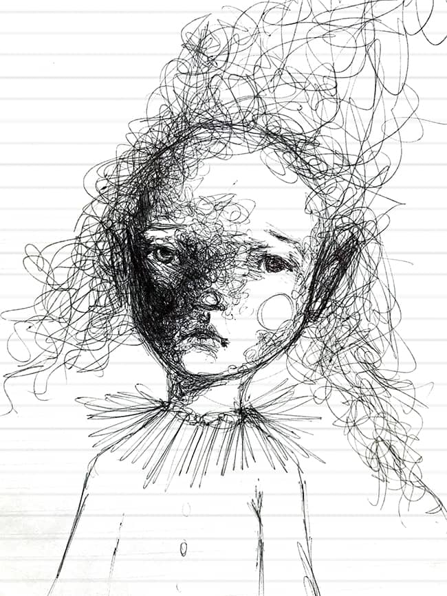 Girl Imagined in Ink For the One Hundred Faces Challenge