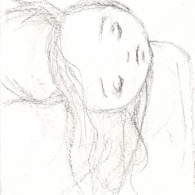 Face #52; Lost Girl- Stabilo Sketch Start 3x4 Watercolor Paper