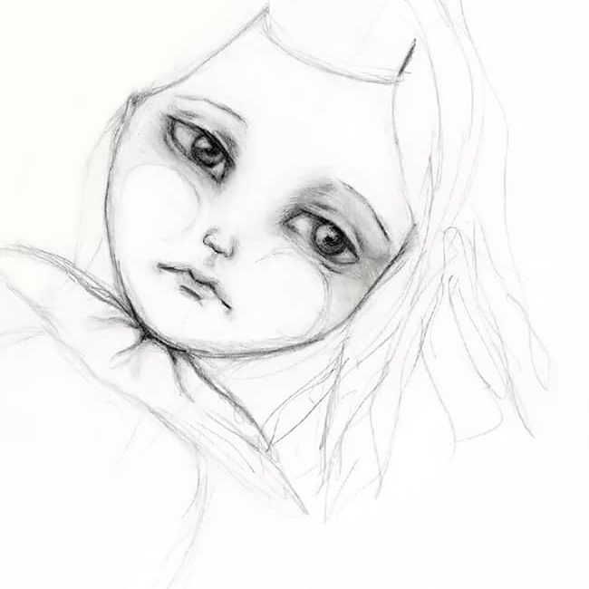 One Hundred Faces Art Challenge Pencil Illustration of Blythe Doll #20